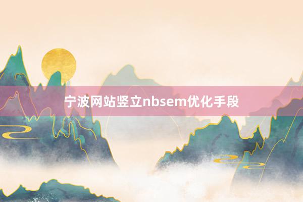 宁波网站竖立nbsem优化手段